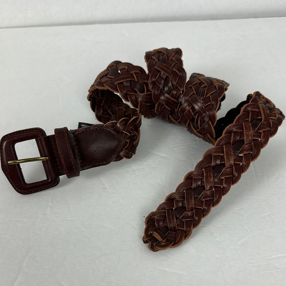 Urban Outfitters Braided Weaved Brown Leather Boho Belt Sz M